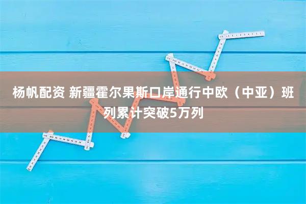 杨帆配资 新疆霍尔果斯口岸通行中欧（中亚）班列累计突破5万列